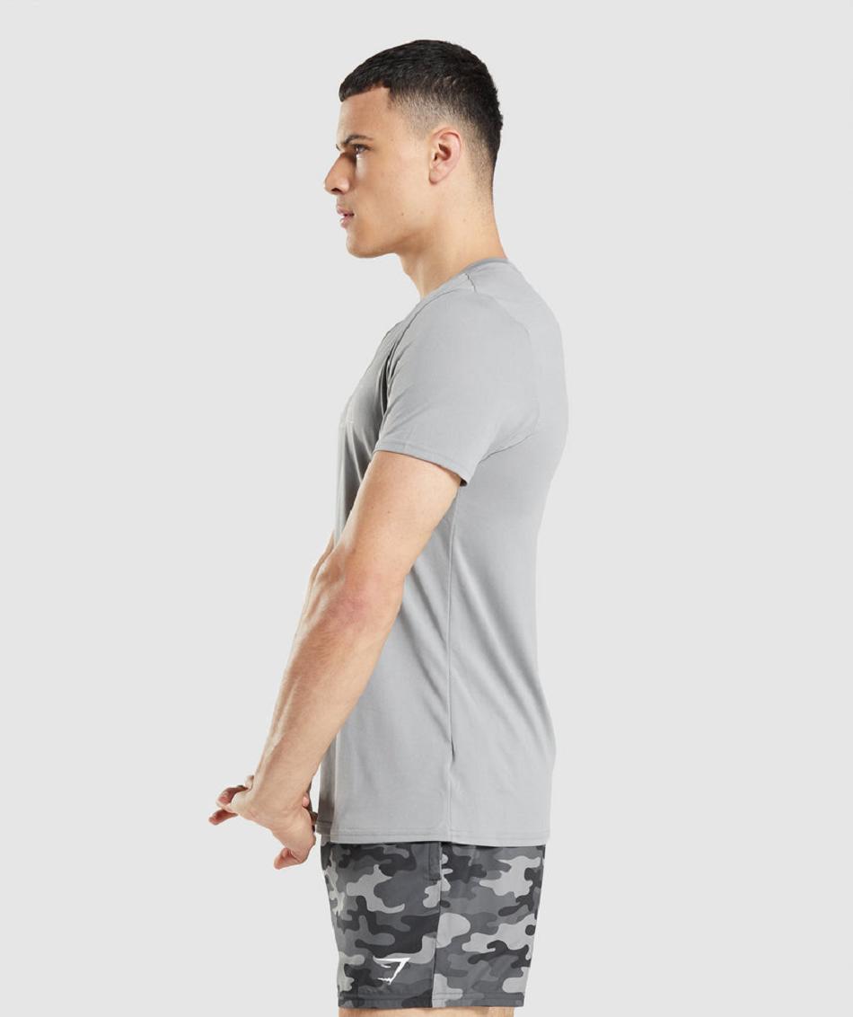 T Shirts Gymshark Arrival Estampadas Hombre Gris | CO 3391NWY